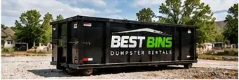 Roll-off dumpster dropped off for a cleanup project